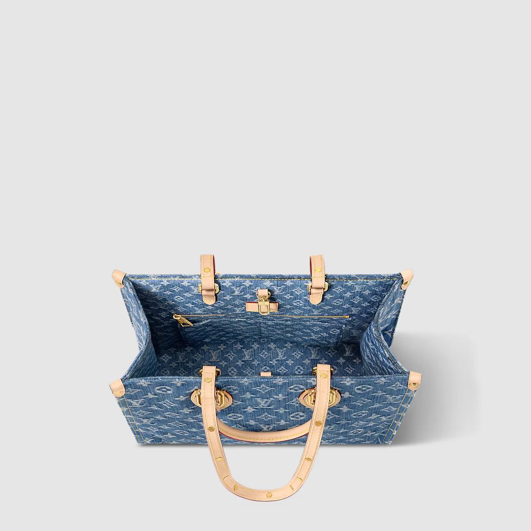 Túi Louis Vuitton Onthego Mm Monogram Denim Nữ Xanh Dương